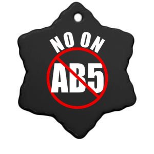 No On AB5 California Truckers Protest Ceramic Star Ornament