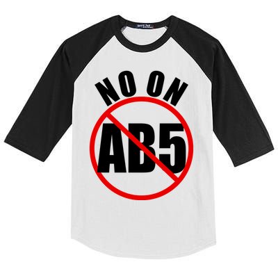 No On AB5 California Truckers Protest Kids Colorblock Raglan Jersey