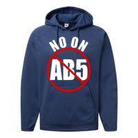 No On AB5 California Truckers Protest Performance Fleece Hoodie