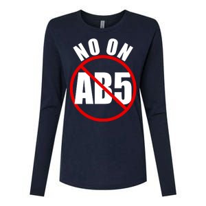 No On AB5 California Truckers Protest Womens Cotton Relaxed Long Sleeve T-Shirt