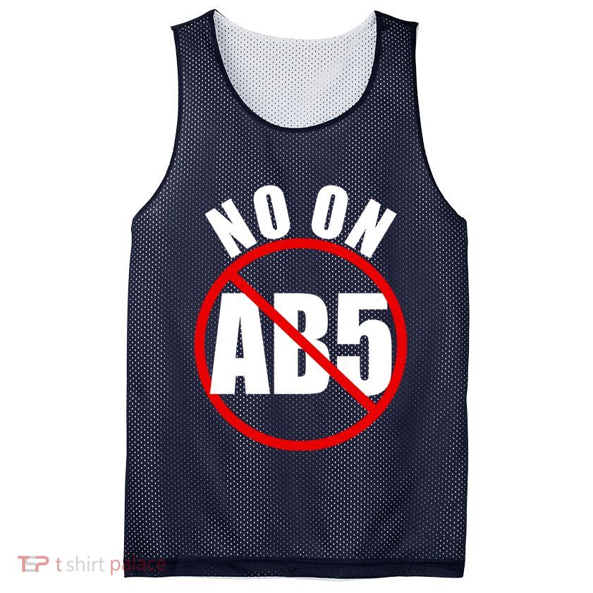 No On AB5 California Truckers Protest Mesh Reversible Basketball Jersey Tank