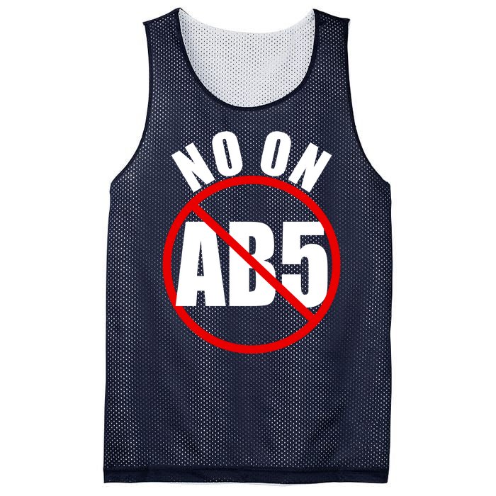 No On AB5 California Truckers Protest Mesh Reversible Basketball Jersey Tank