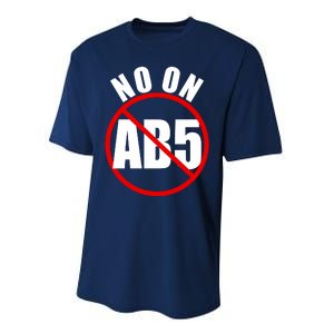 No On AB5 California Truckers Protest Performance Sprint T-Shirt