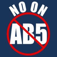 No On AB5 California Truckers Protest Pom Pom 12in Knit Beanie