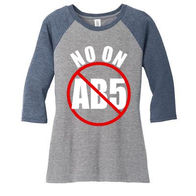 No On AB5 California Truckers Protest Women's Tri-Blend 3/4-Sleeve Raglan Shirt