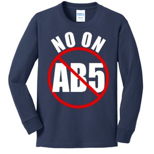 No On AB5 California Truckers Protest Kids Long Sleeve Shirt