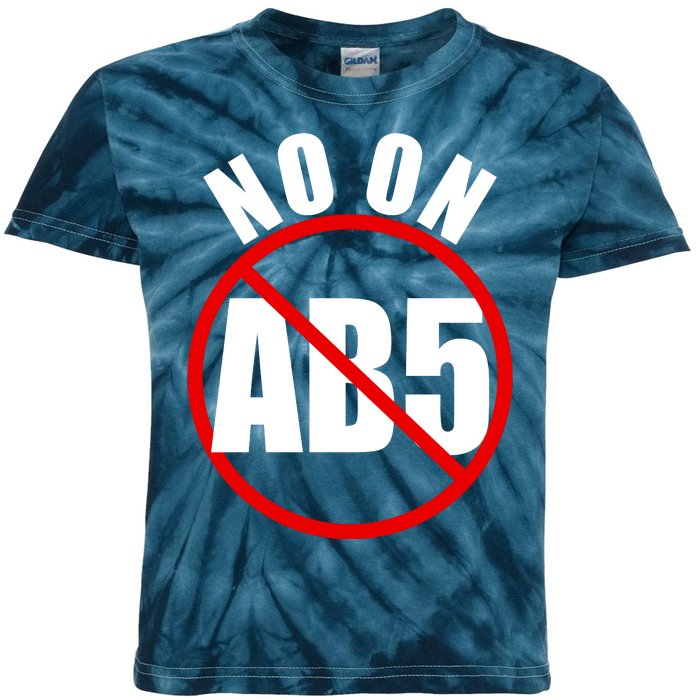 No On AB5 California Truckers Protest Kids Tie-Dye T-Shirt