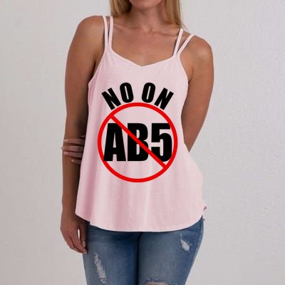 No On AB5 California Truckers Protest Women's Strappy Tank