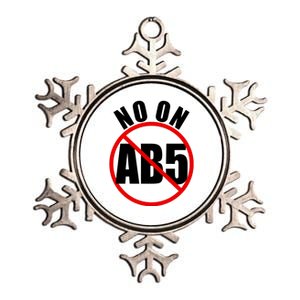 No On AB5 California Truckers Protest Metallic Star Ornament