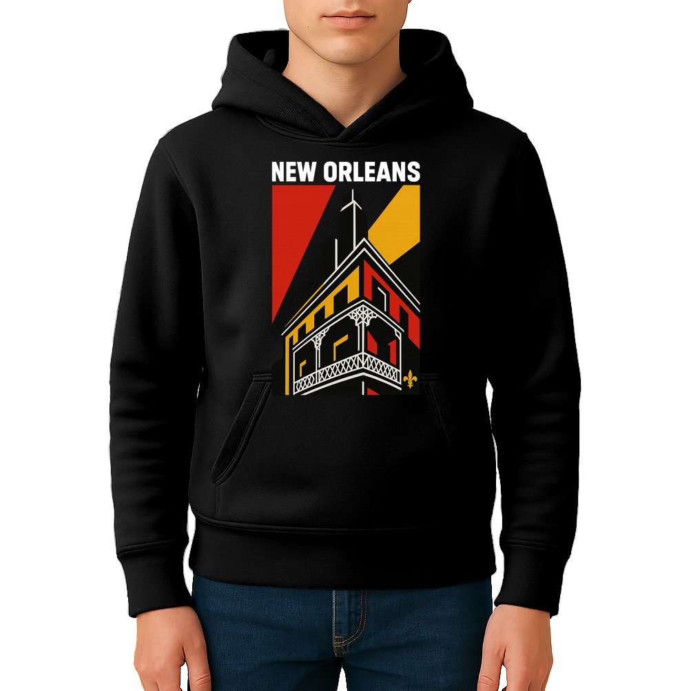 New Orleans Art Deco Kids Hoodie