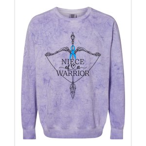 Niece Of A Warrior Prostate Cancer Awareness Support Squad Funny Gift Colorblast Crewneck Sweatshirt