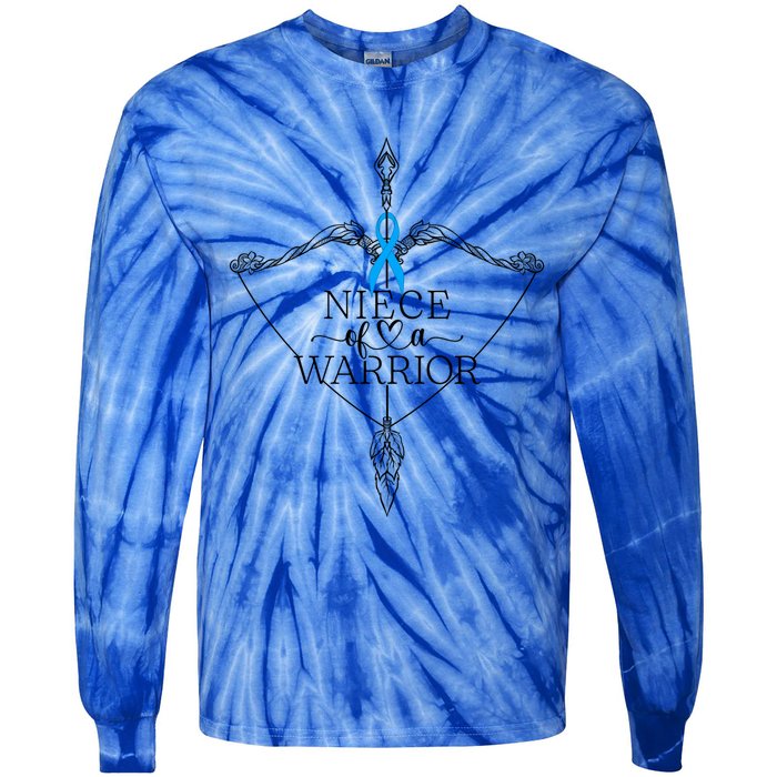 Niece Of A Warrior Prostate Cancer Awareness Support Squad Funny Gift Tie-Dye Long Sleeve Shirt