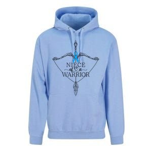 Niece Of A Warrior Prostate Cancer Awareness Support Squad Funny Gift Unisex Surf Hoodie