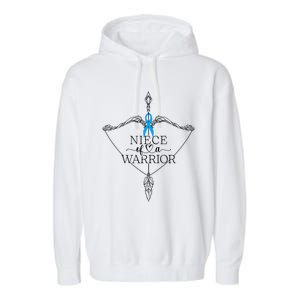 Niece Of A Warrior Prostate Cancer Awareness Support Squad Funny Gift Garment-Dyed Fleece Hoodie