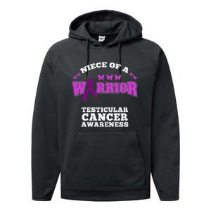 Niece Of A Warrior Testicular Cancer Awareness Performance Fleece Hoodie