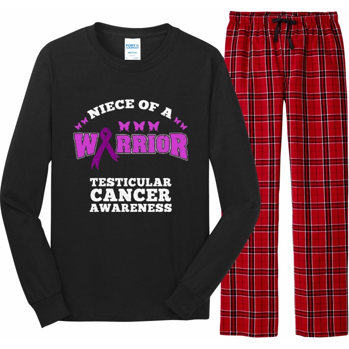 Niece Of A Warrior Testicular Cancer Awareness Long Sleeve Pajama Set