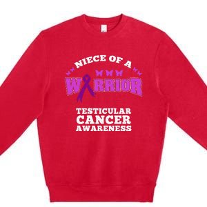 Niece Of A Warrior Testicular Cancer Awareness Premium Crewneck Sweatshirt