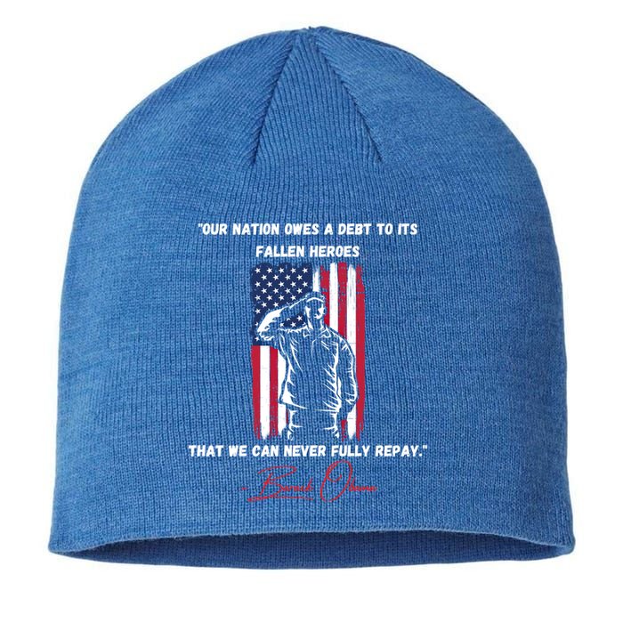 Nation Owes A Debt Memorial Day Fallen Heroes Flag Obama Meaningful Gift Sustainable Beanie