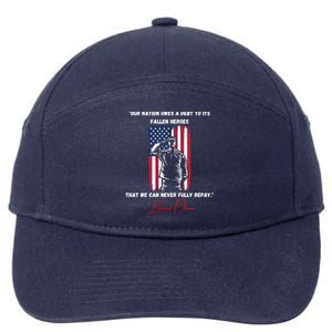 Nation Owes A Debt Memorial Day Fallen Heroes Flag Obama Meaningful Gift 7-Panel Snapback Hat