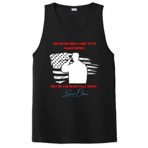 Nation Owes A Debt Memorial Day Fallen Soldiers Heroes Flag Funny Gift PosiCharge Competitor Tank