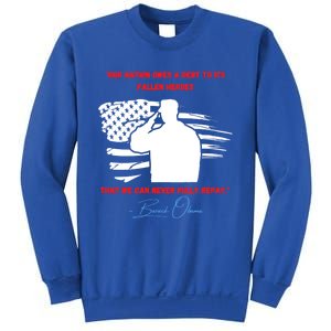 Nation Owes A Debt Memorial Day Fallen Soldiers Heroes Flag Funny Gift Sweatshirt