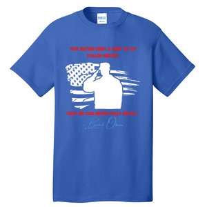 Nation Owes A Debt Memorial Day Fallen Soldiers Heroes Flag Funny Gift Tall T-Shirt