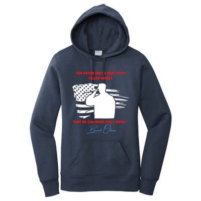 Nation Owes A Debt Memorial Day Fallen Soldiers Heroes Flag Funny Gift Women's Pullover Hoodie