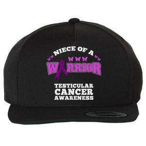 Niece Of A Warrior Testicular Cancer Awareness Meaningful Gift Wool Snapback Cap