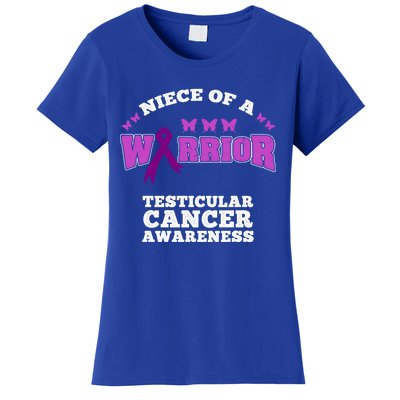 Niece Of A Warrior Testicular Cancer Awareness Meaningful Gift Women's T-Shirt