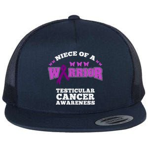 Niece Of A Warrior Testicular Cancer Awareness Meaningful Gift Flat Bill Trucker Hat