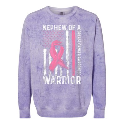 Nephew Of A Warrior Graphic Breast Cancer Awareness Month Colorblast Crewneck Sweatshirt