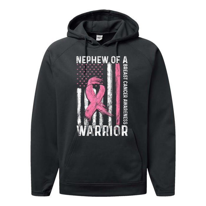 Nephew Of A Warrior Graphic Breast Cancer Awareness Month Performance Fleece Hoodie