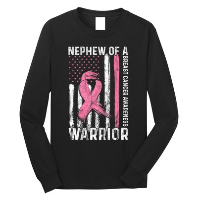 Nephew Of A Warrior Graphic Breast Cancer Awareness Month Long Sleeve Shirt