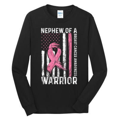 Nephew Of A Warrior Graphic Breast Cancer Awareness Month Tall Long Sleeve T-Shirt