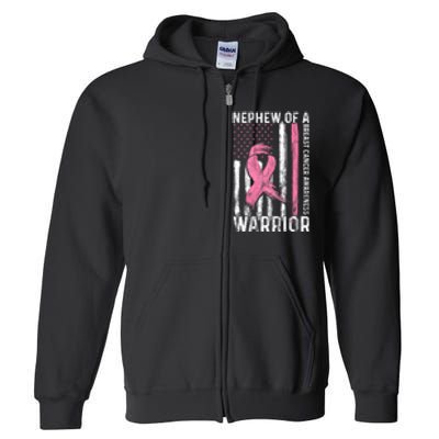 Nephew Of A Warrior Graphic Breast Cancer Awareness Month Full Zip Hoodie