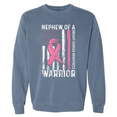 Nephew Of A Warrior Graphic Breast Cancer Awareness Month Garment-Dyed Sweatshirt