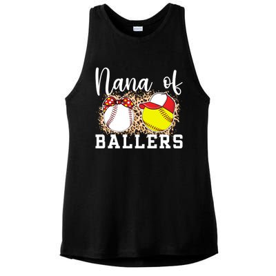 Nana Of Ballers Leopard Softball Baseball Nana Grandma Gift Ladies PosiCharge Tri-Blend Wicking Tank