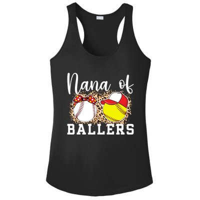 Nana Of Ballers Leopard Softball Baseball Nana Grandma Gift Ladies PosiCharge Competitor Racerback Tank