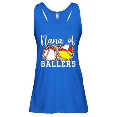 Nana Of Ballers Leopard Softball Baseball Nana Grandma Gift Ladies Essential Flowy Tank