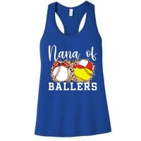 Nana Of Ballers Leopard Softball Baseball Nana Grandma Gift Women's Racerback Tank