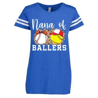 Nana Of Ballers Leopard Softball Baseball Nana Grandma Gift Enza Ladies Jersey Football T-Shirt