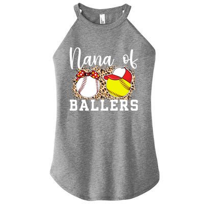 Nana Of Ballers Leopard Softball Baseball Nana Grandma Gift Women's Perfect Tri Rocker Tank