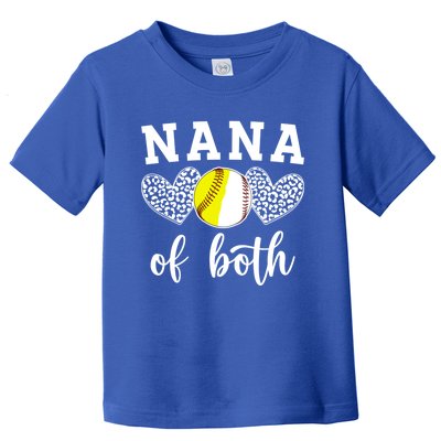 Nana Of Both Baseball Softball Nana Of Ballers Meaningful Gift Toddler T-Shirt