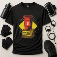 Number One Beer Pong Champion Cooling Performance Crew T-Shirt