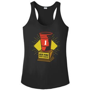 Number One Beer Pong Champion Ladies PosiCharge Competitor Racerback Tank