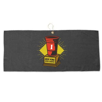 Number One Beer Pong Champion Large Microfiber Waffle Golf Towel