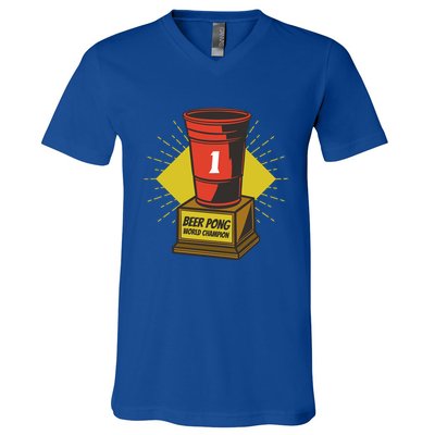 Number One Beer Pong Champion V-Neck T-Shirt