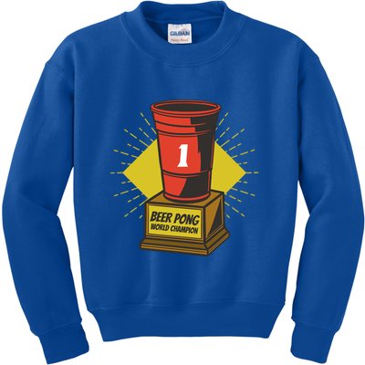 Number One Beer Pong Champion Kids Sweatshirt