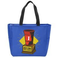 Number One Beer Pong Champion Zip Tote Bag