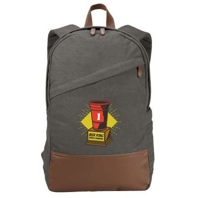 Number One Beer Pong Champion Cotton Canvas Backpack